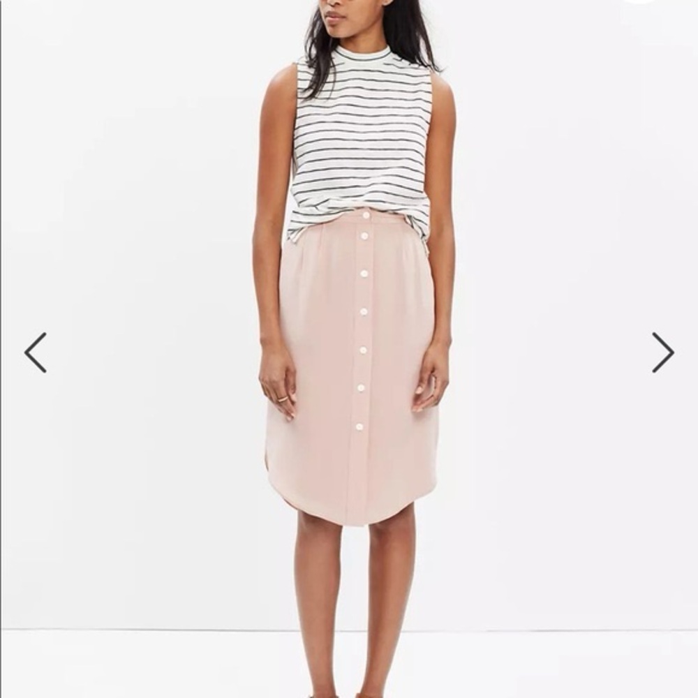 Madewell Island Button Front Silk Skirt